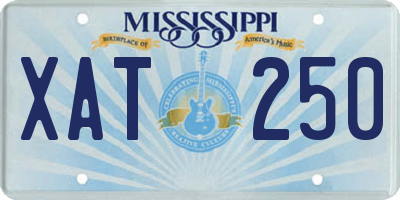 MS license plate XAT250