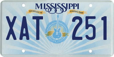 MS license plate XAT251