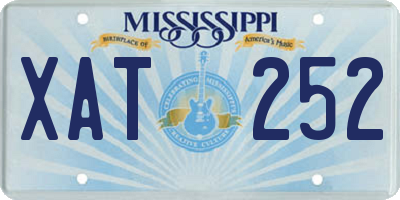 MS license plate XAT252