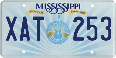 MS license plate XAT253