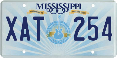 MS license plate XAT254