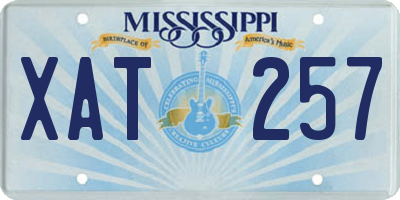 MS license plate XAT257