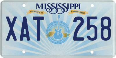 MS license plate XAT258