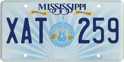 MS license plate XAT259