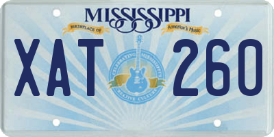 MS license plate XAT260