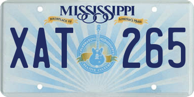 MS license plate XAT265