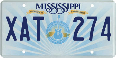 MS license plate XAT274