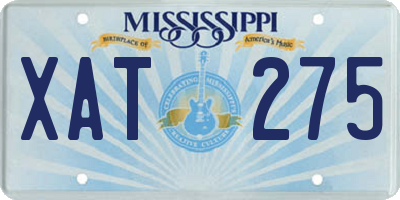 MS license plate XAT275