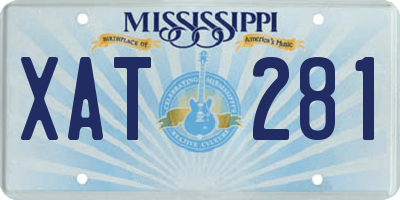 MS license plate XAT281