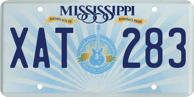 MS license plate XAT283