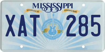 MS license plate XAT285