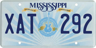 MS license plate XAT292