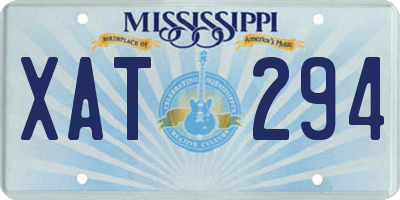 MS license plate XAT294