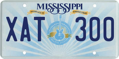 MS license plate XAT300