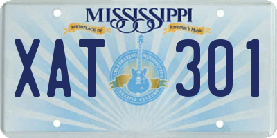 MS license plate XAT301