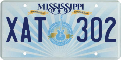 MS license plate XAT302