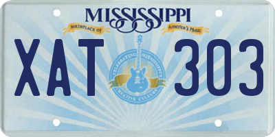 MS license plate XAT303