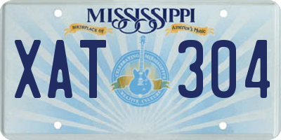 MS license plate XAT304