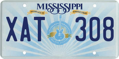 MS license plate XAT308