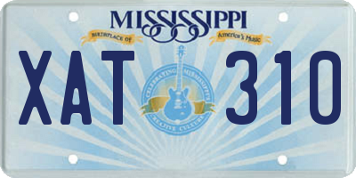 MS license plate XAT310