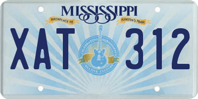 MS license plate XAT312
