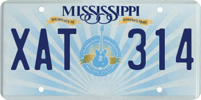 MS license plate XAT314