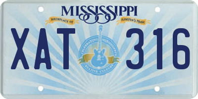 MS license plate XAT316