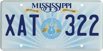 MS license plate XAT322