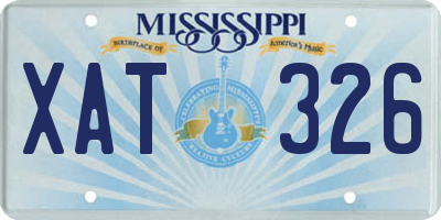 MS license plate XAT326