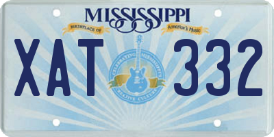 MS license plate XAT332