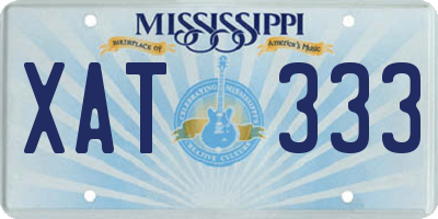 MS license plate XAT333
