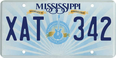 MS license plate XAT342