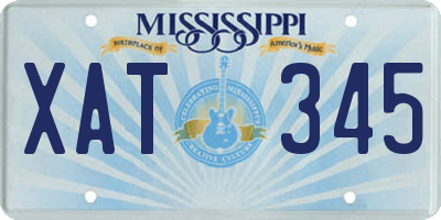 MS license plate XAT345