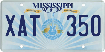 MS license plate XAT350