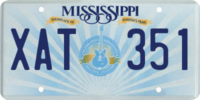 MS license plate XAT351