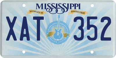 MS license plate XAT352