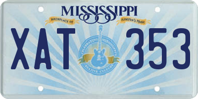 MS license plate XAT353