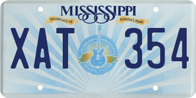 MS license plate XAT354