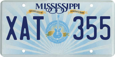 MS license plate XAT355