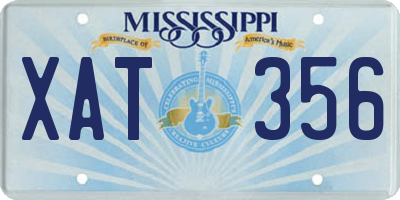 MS license plate XAT356