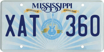 MS license plate XAT360
