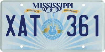 MS license plate XAT361