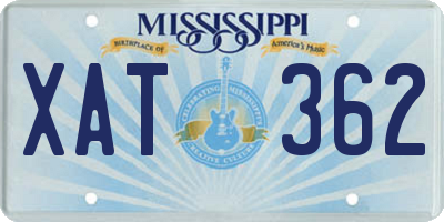 MS license plate XAT362