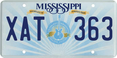 MS license plate XAT363