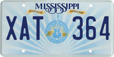 MS license plate XAT364