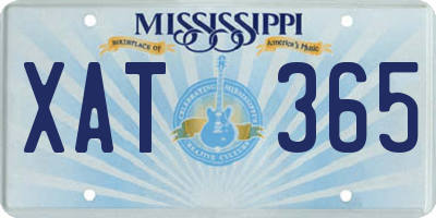 MS license plate XAT365