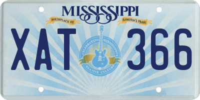 MS license plate XAT366