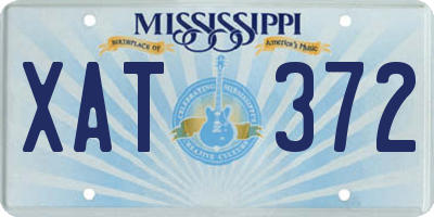MS license plate XAT372