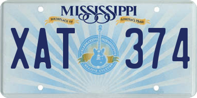 MS license plate XAT374
