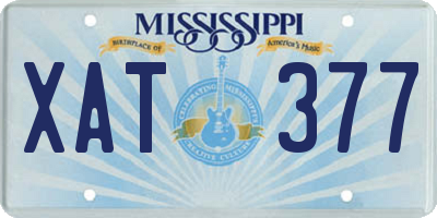 MS license plate XAT377